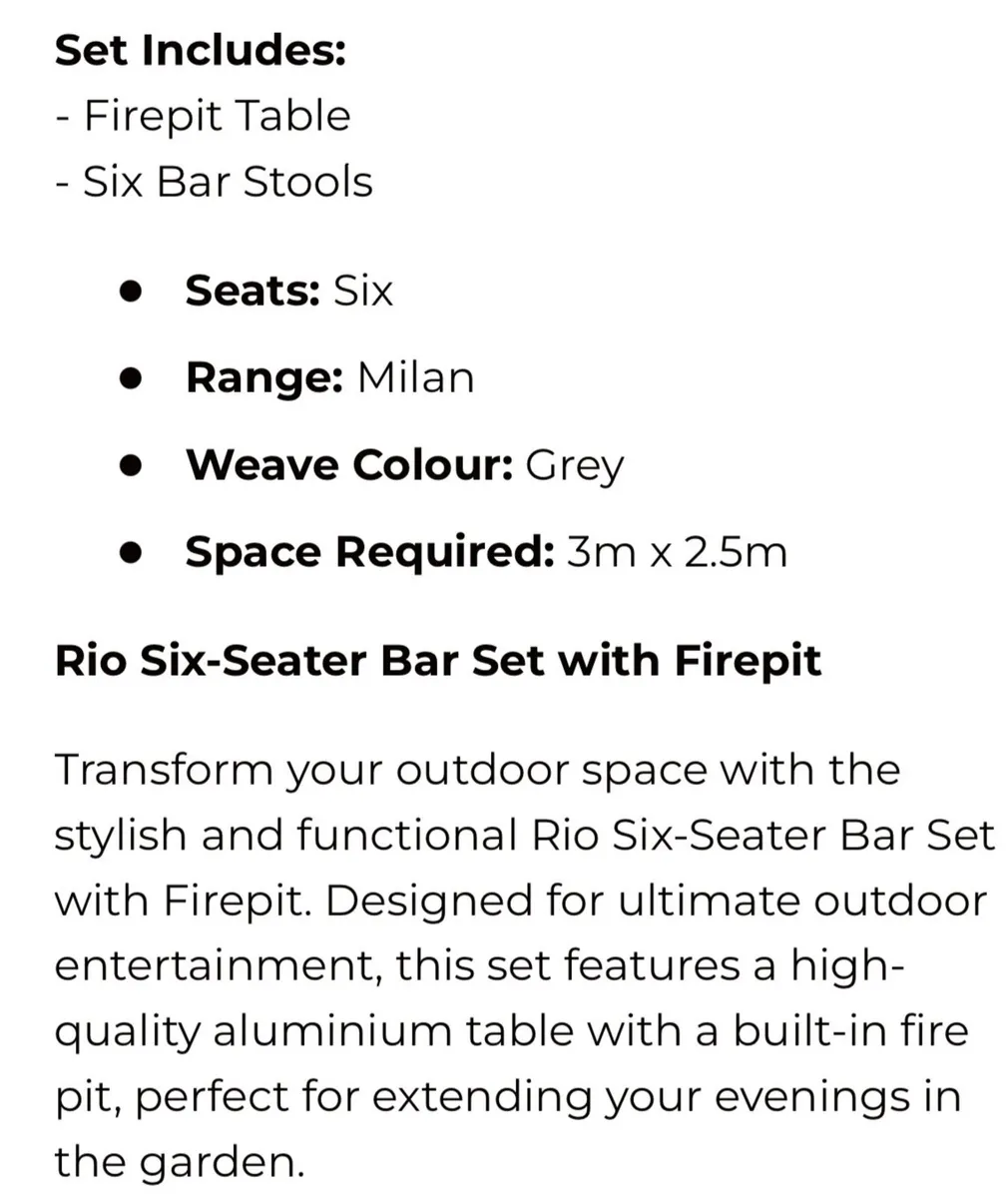 6 seater bar suite with firepit - Image 2