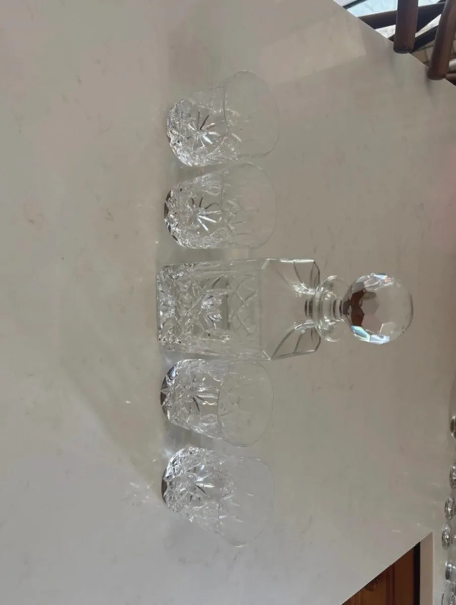 Galway Crystal Decanter and 4 Matching Glasses - Image 2