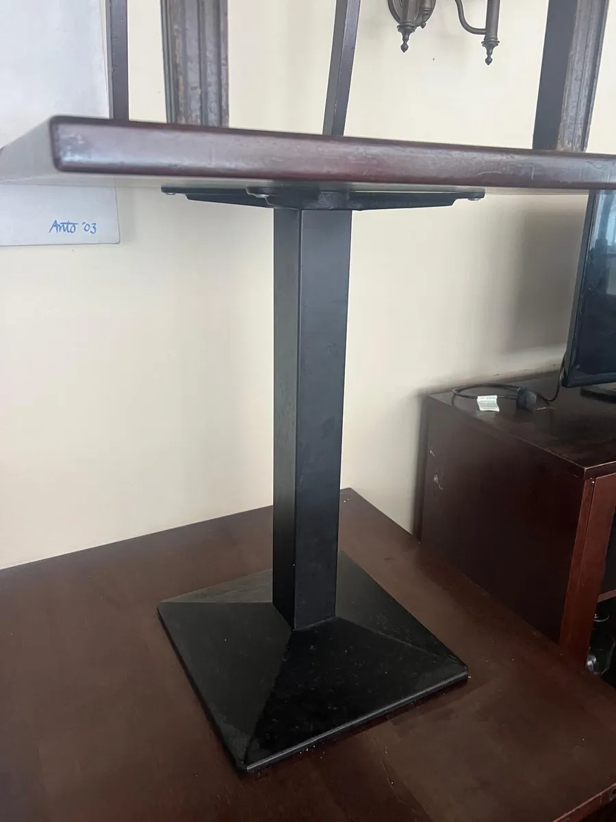 Metal base wooden table 8 Total - Image 1