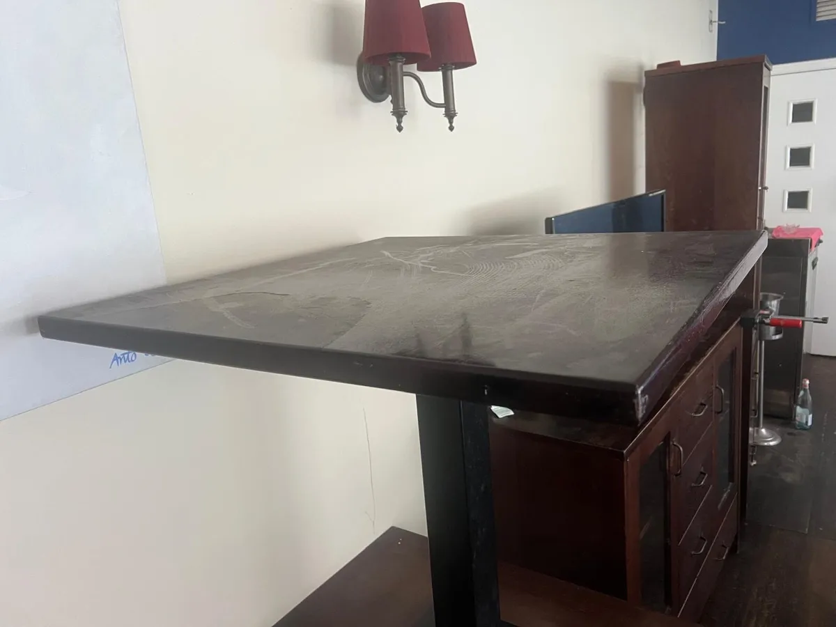 Metal base wooden table 8 Total - Image 3