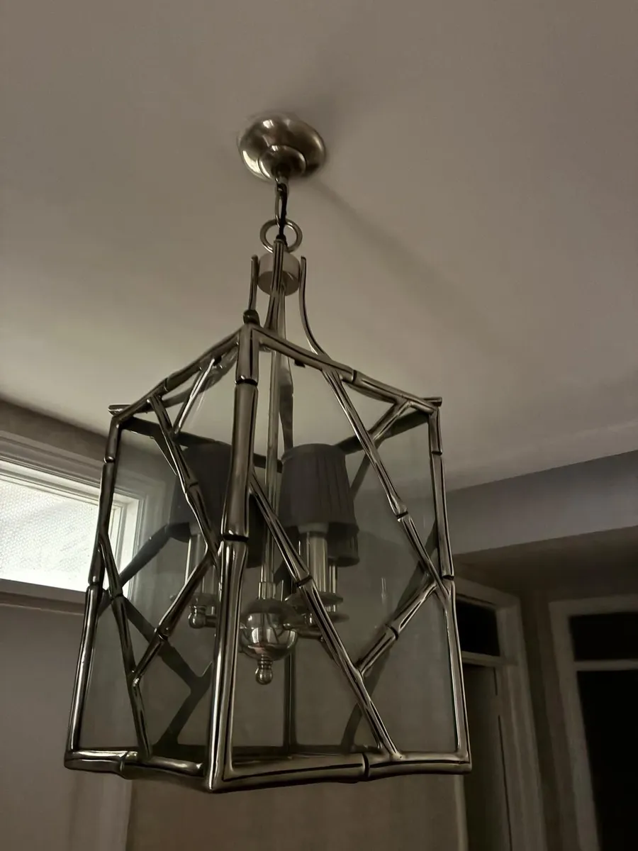 Libra antique silver bamboo ceiling light - Image 4