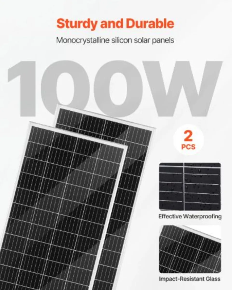 12V 400W Solar Wind Power Kit, 2PCS 100W Monocrys - Image 2