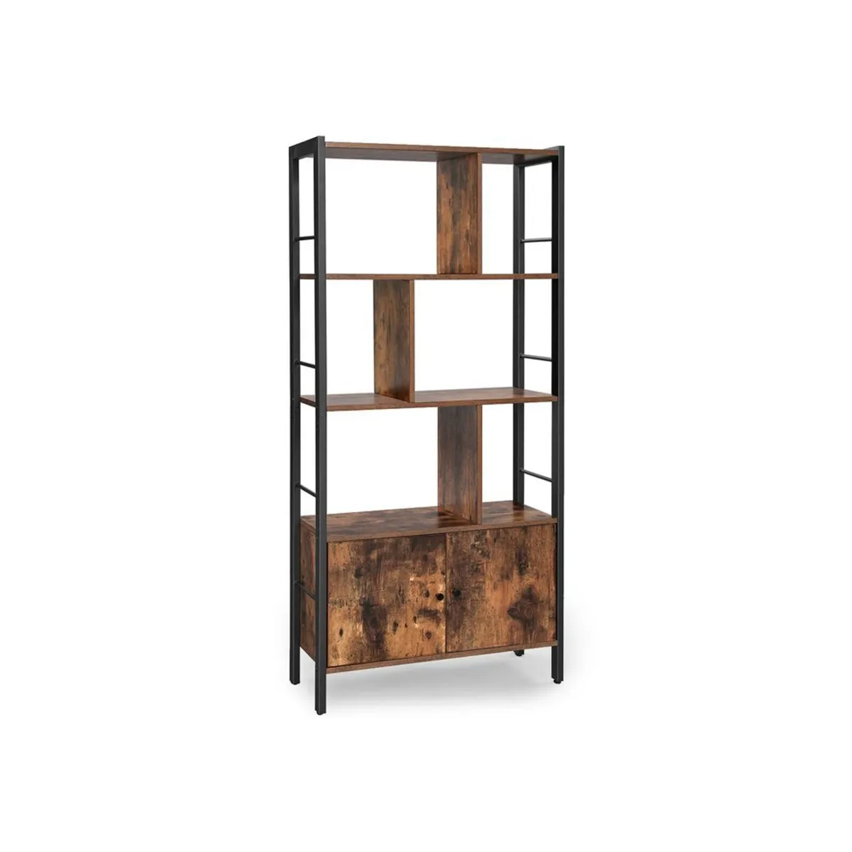 Industrial 5-Tier Bookcase with Double Door Cabine - Image 2