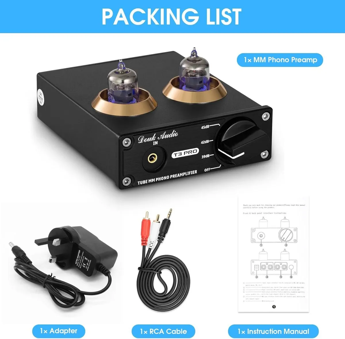 Douk Audio T3 PRO Tube MM Phono Preamp - Image 3