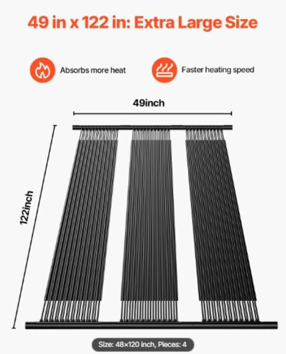 Solar Pool Heater, 4 x 10 ft HDPE Solar Pool Panel - Image 2