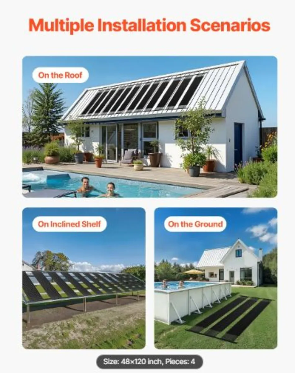 Solar Pool Heater, 4 x 10 ft HDPE Solar Pool Panel - Image 3