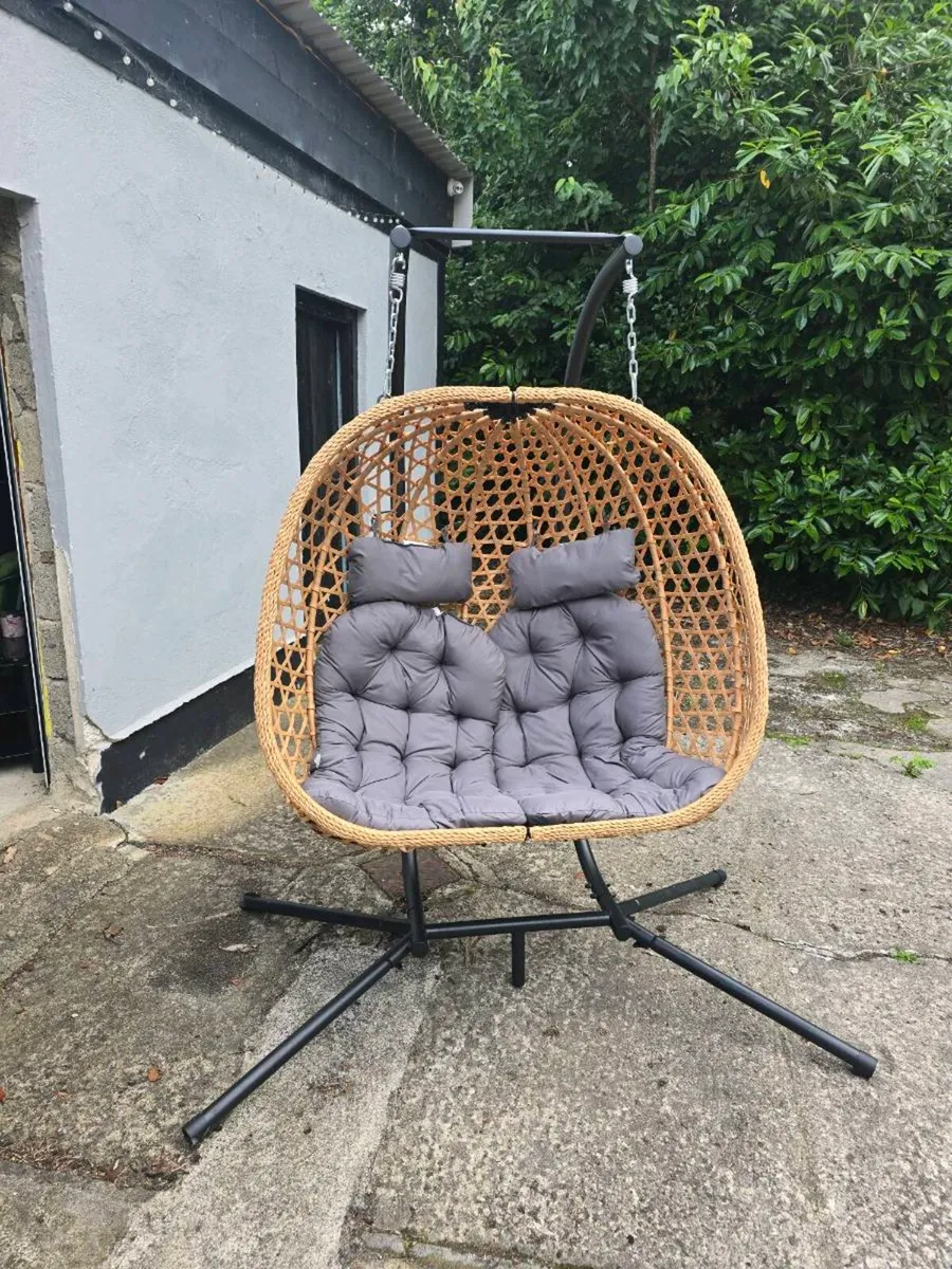 Outsunny Double Hanging Egg Chair – 2 Seater – - Image 1