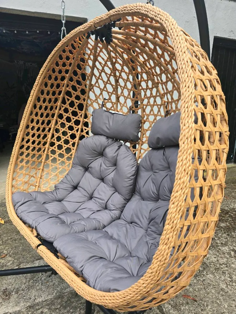 Outsunny Double Hanging Egg Chair – 2 Seater – - Image 3