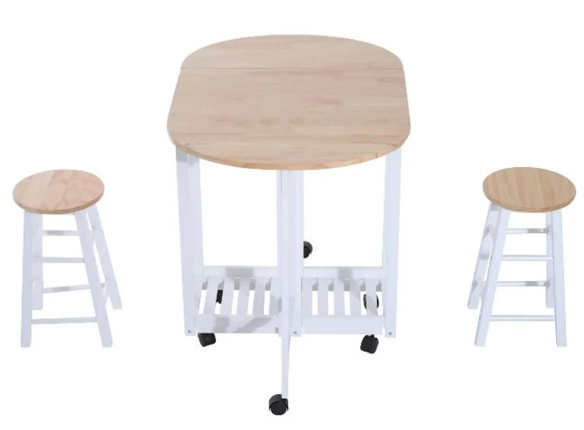 Dining Furniture 3-Piece Table and Chair Set - Image 1