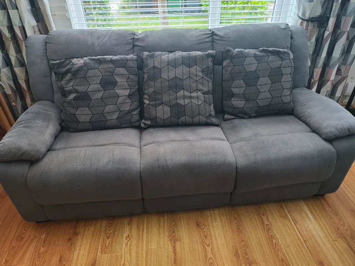 Grey sofa 3seater 2seater Arm Chair - Image 3