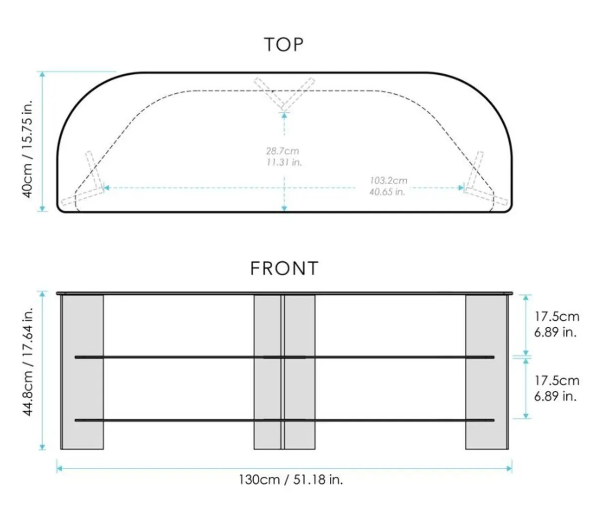 AVF Varano 130cm Walnut & Black Glass TV Stand - U - Image 3