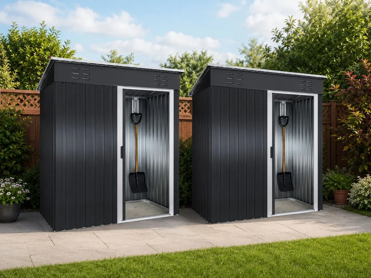 2 x 6ft Metal Garden Sheds Bundle Deal - Image 2