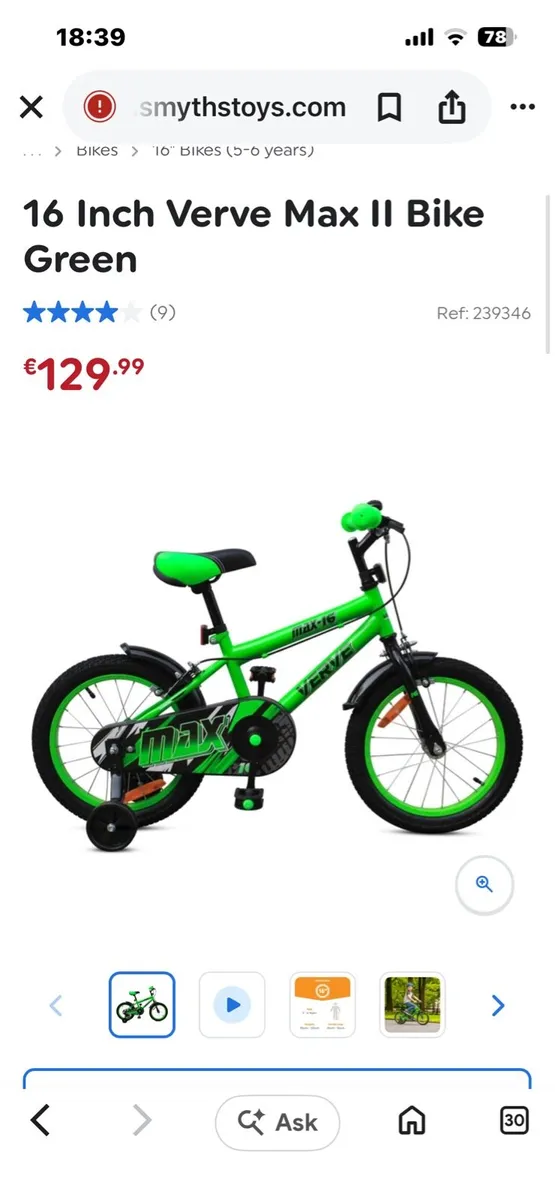 Kids 16 inch bike - Image 2