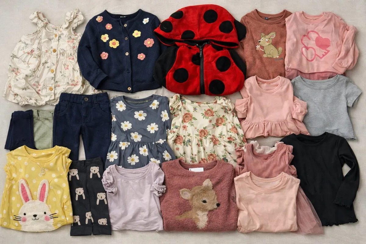 7 bags of Girl clothes newborn to 4 y, Zara next - Image 3