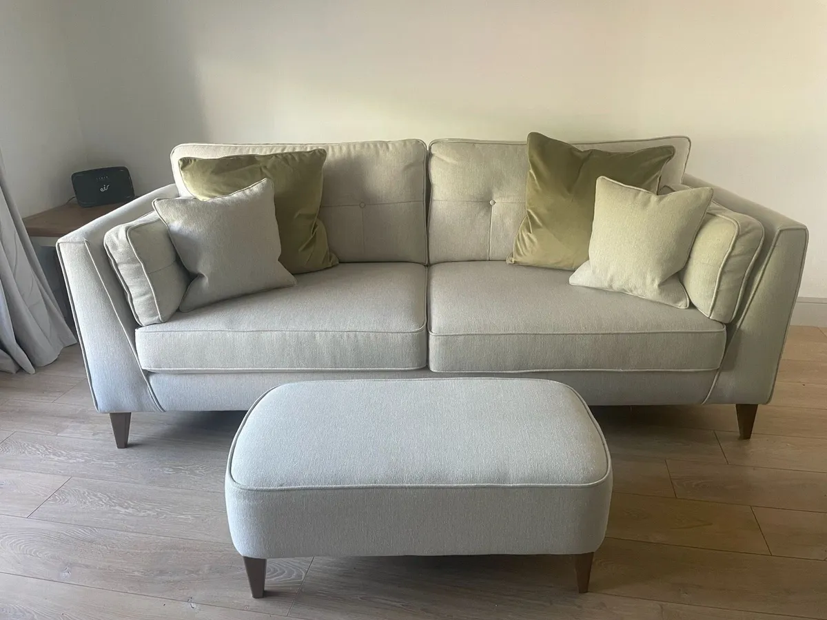 3-Seater Sofa & Matching Footstool - Image 1