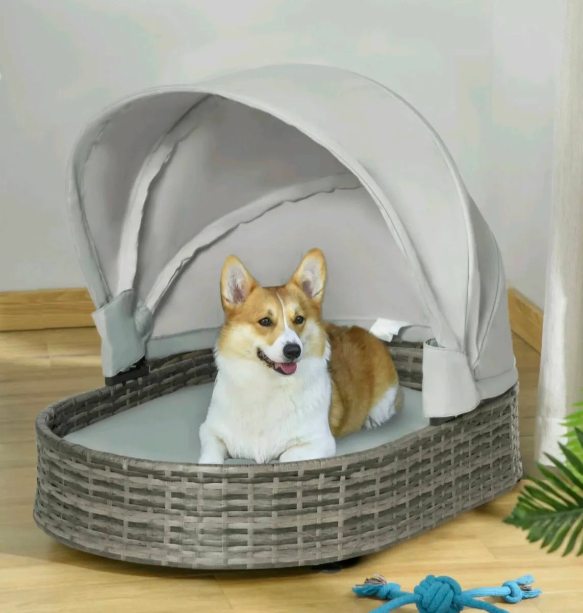 PAWHUT Wicker Dog Basket - Image 4