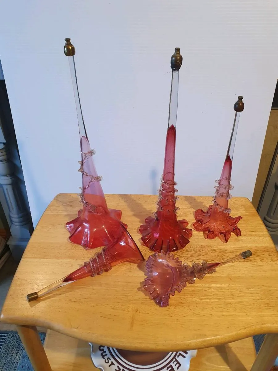 5×  victorian cranberry  Epergnes - Image 2