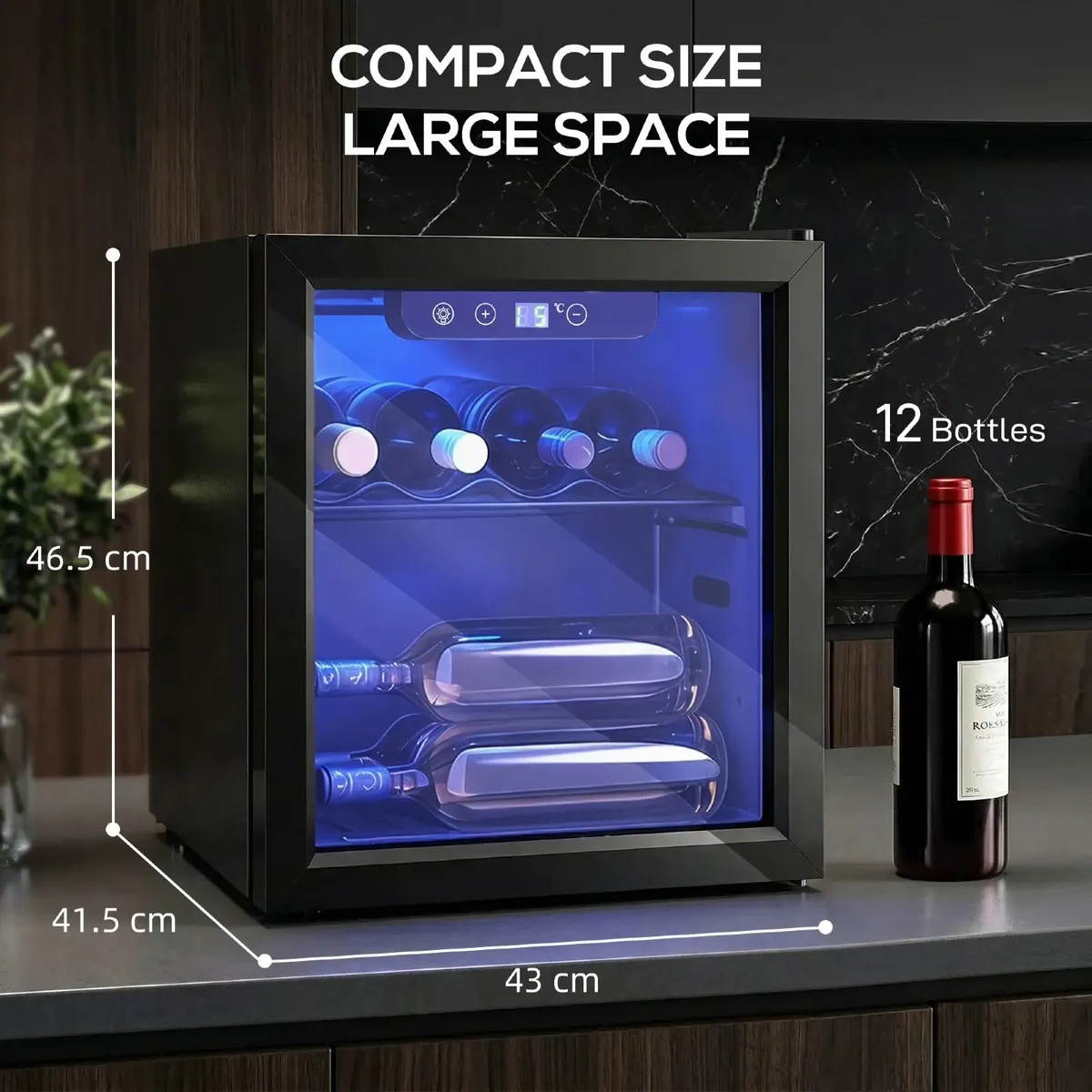 12 Bottle Wine Cooler, 36 Litre Capacity, 4-16C Un - Image 2