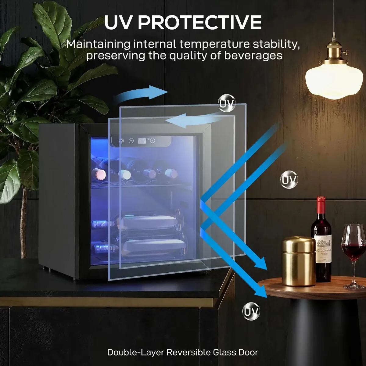 12 Bottle Wine Cooler, 36 Litre Capacity, 4-16C Un - Image 3