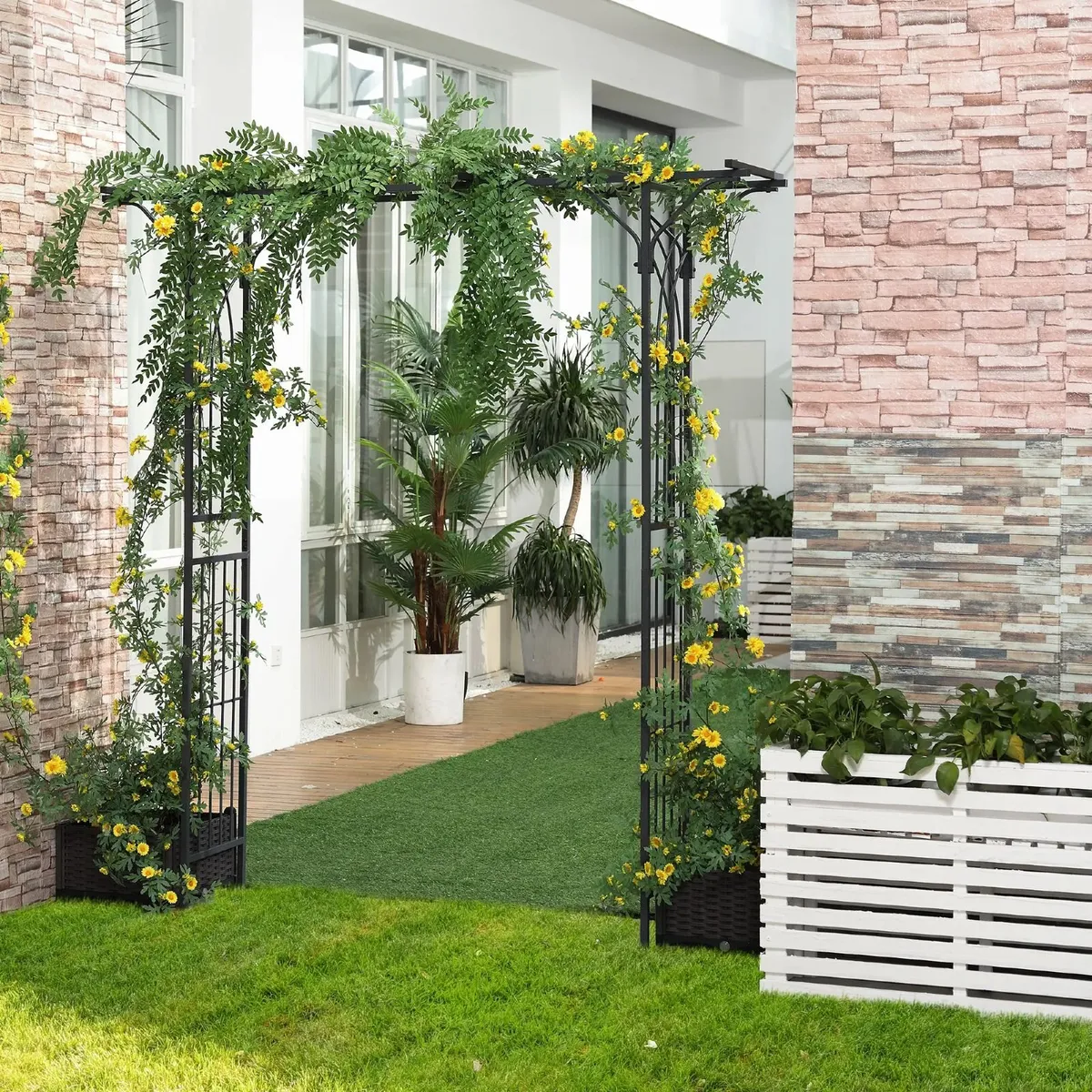 Metal Garden Trellis Arch with Durable Steel Tubin - Image 1
