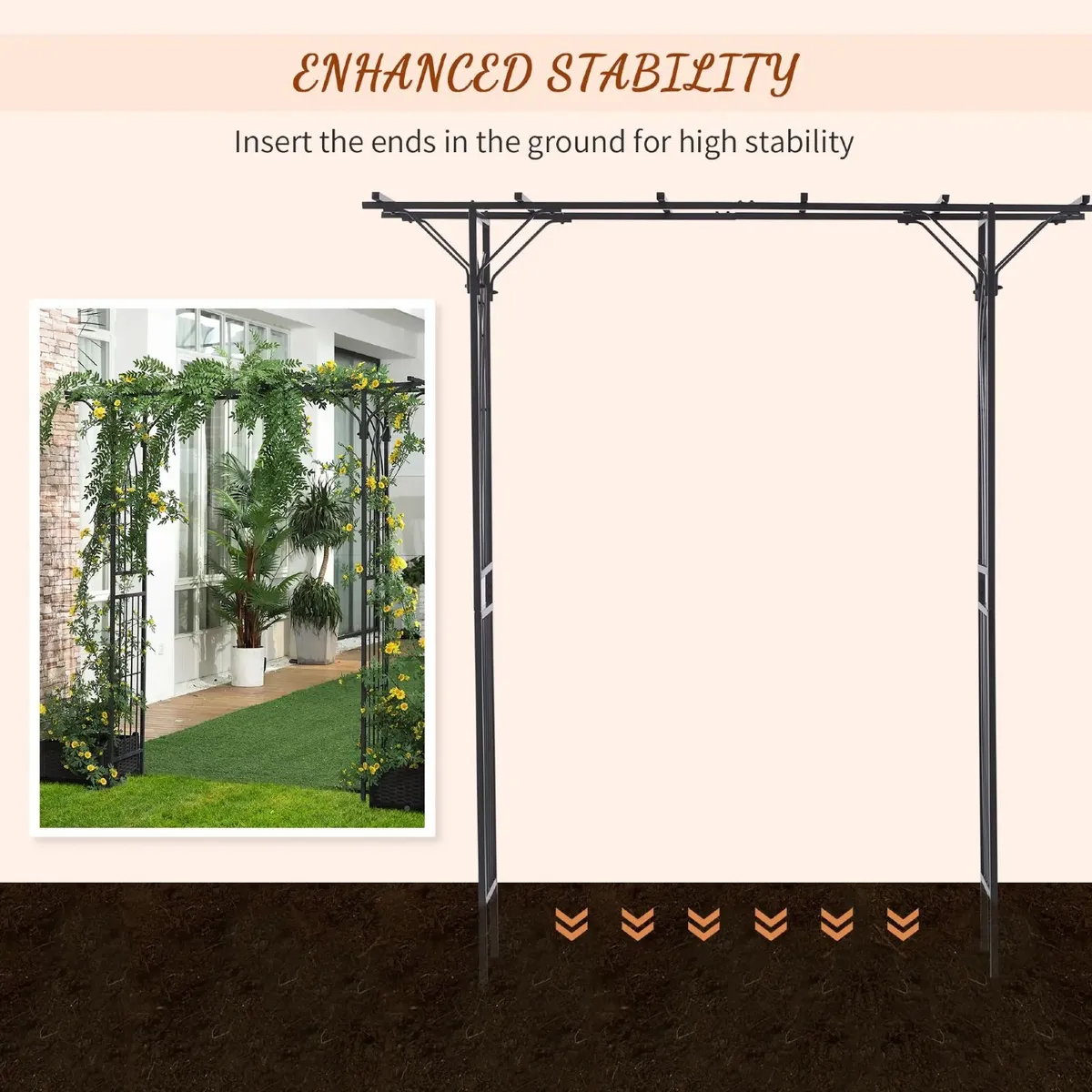Metal Garden Trellis Arch with Durable Steel Tubin - Image 4