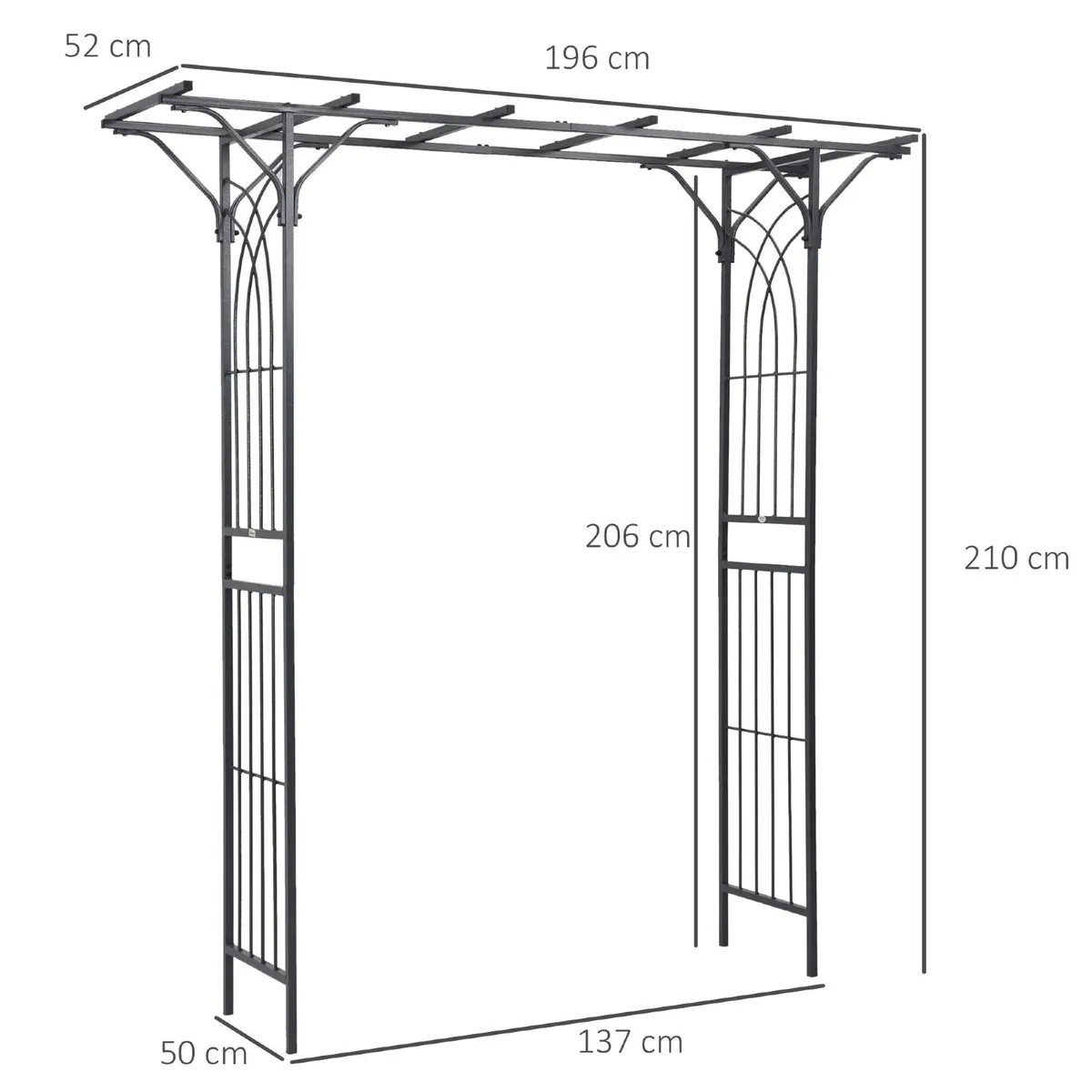 Metal Garden Trellis Arch with Durable Steel Tubin - Image 2
