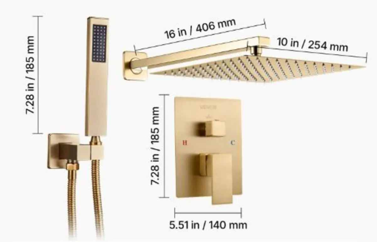 Shower Faucet Set, Rainfall Bathroom Shower System - Image 4