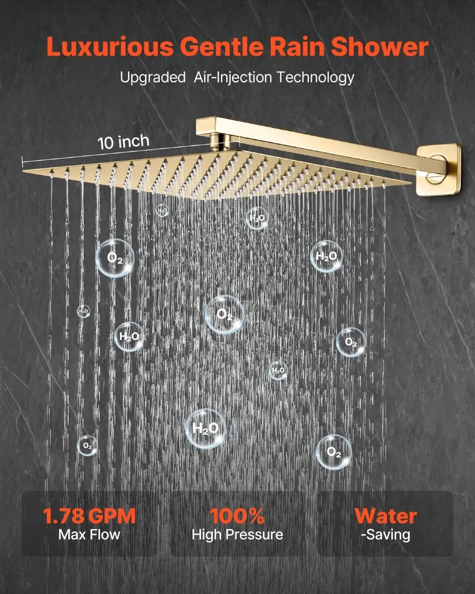 Shower Faucet Set, Rainfall Bathroom Shower System - Image 2