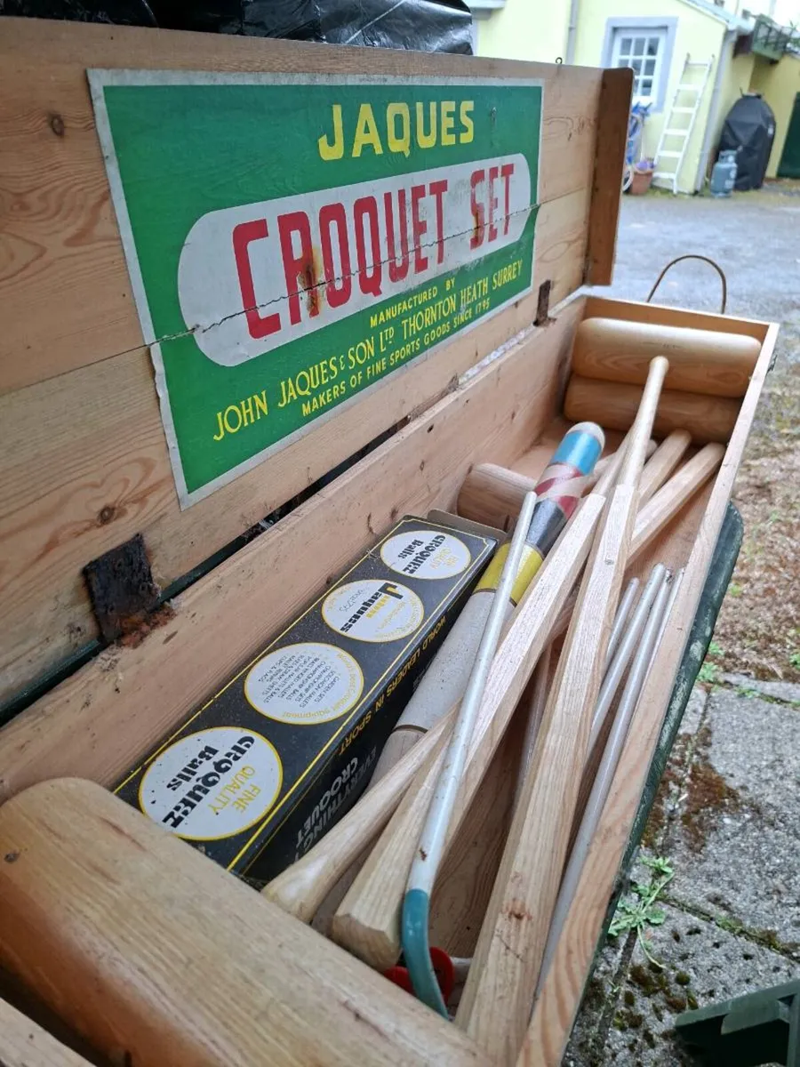Vintage Jaques Croquet Set in Original Wooden Box - Image 2