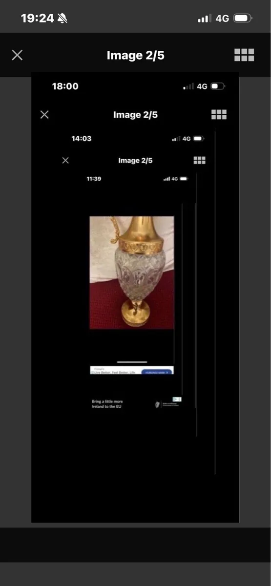 Vintage Crystal Claret Jug - Image 2