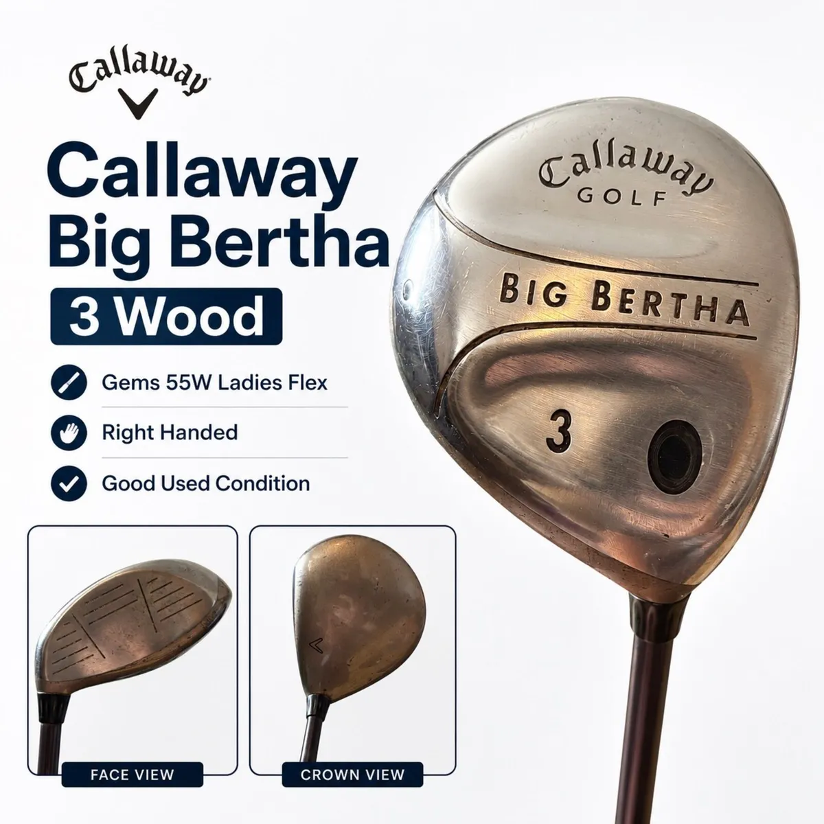 Ladies Callaway Big Bertha 3 Wood - Image 1