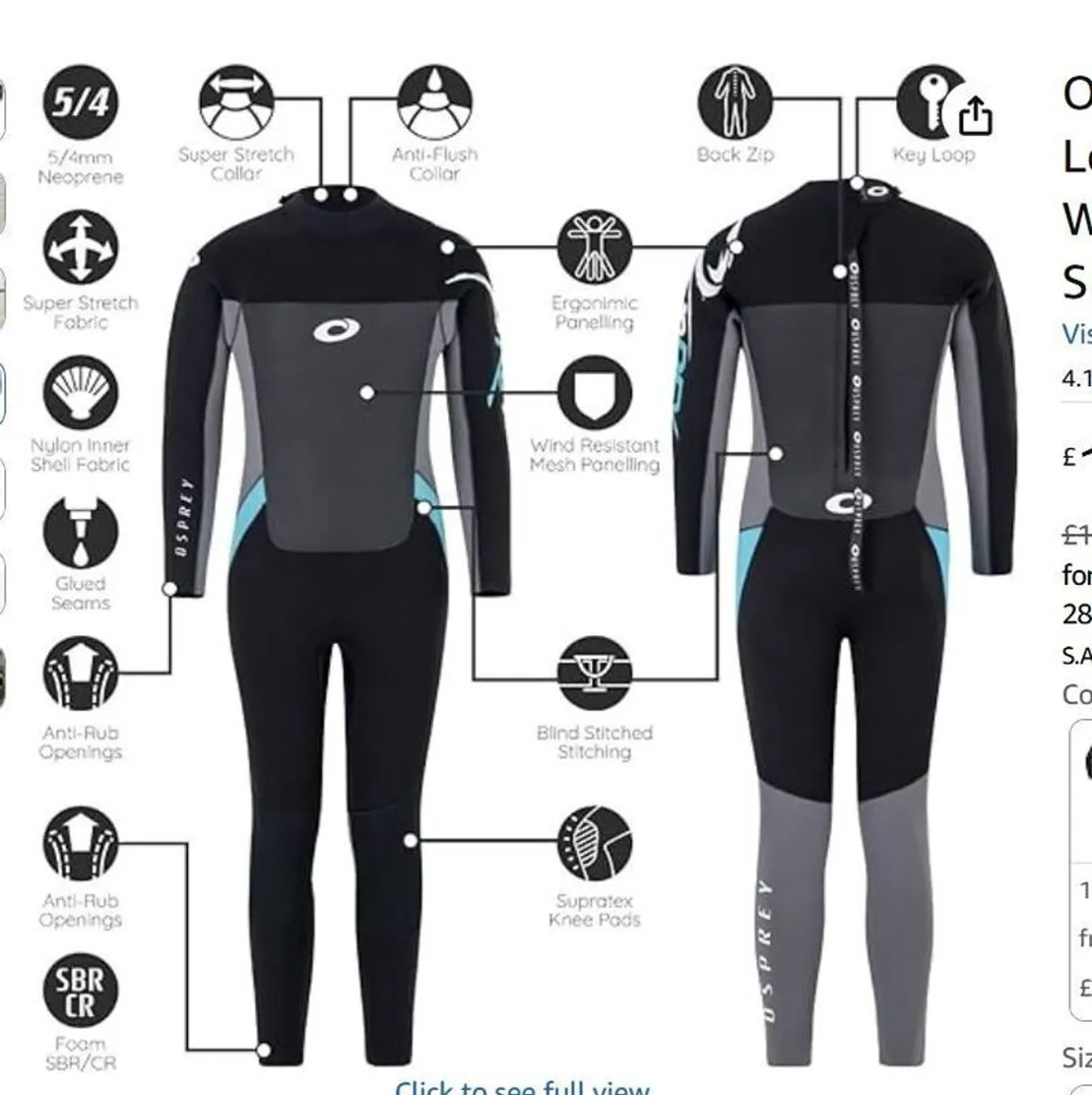 Wetsuit diving 5mm Osprey ladies - Image 3