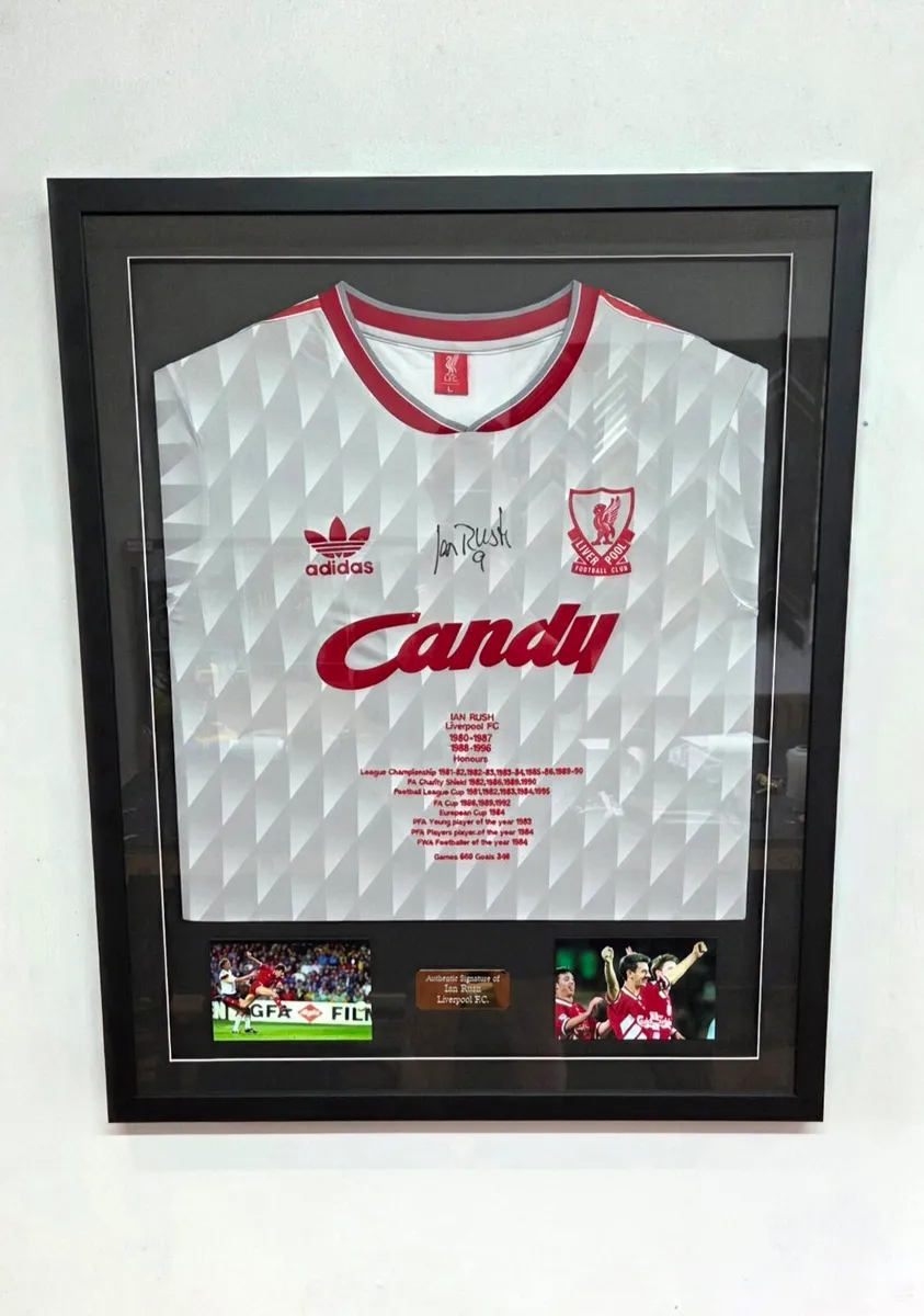 Ian Rush Honours Signed Framed Shirt. - Image 1