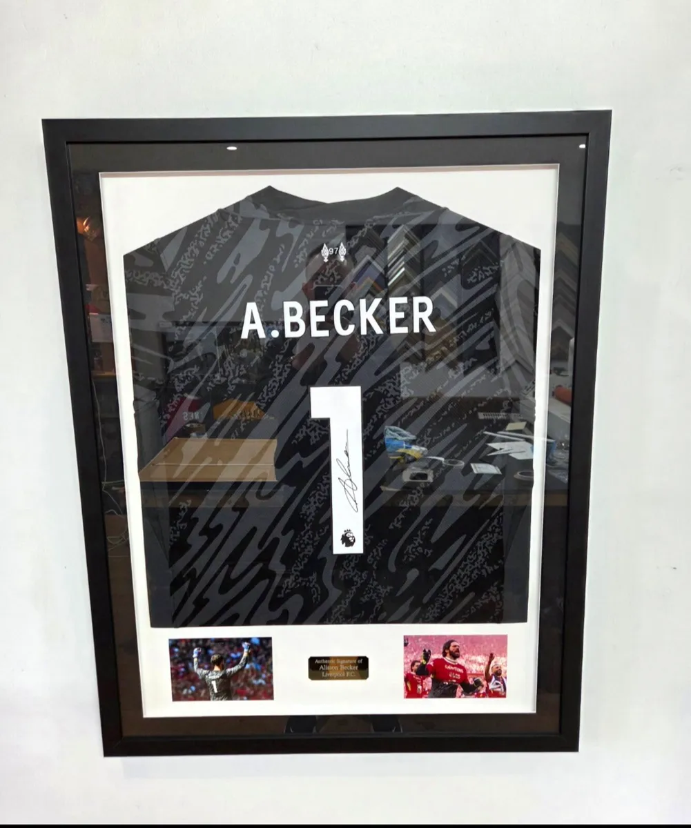 Alisson Becker Signed Framed Liverpool Shirt. - Image 1