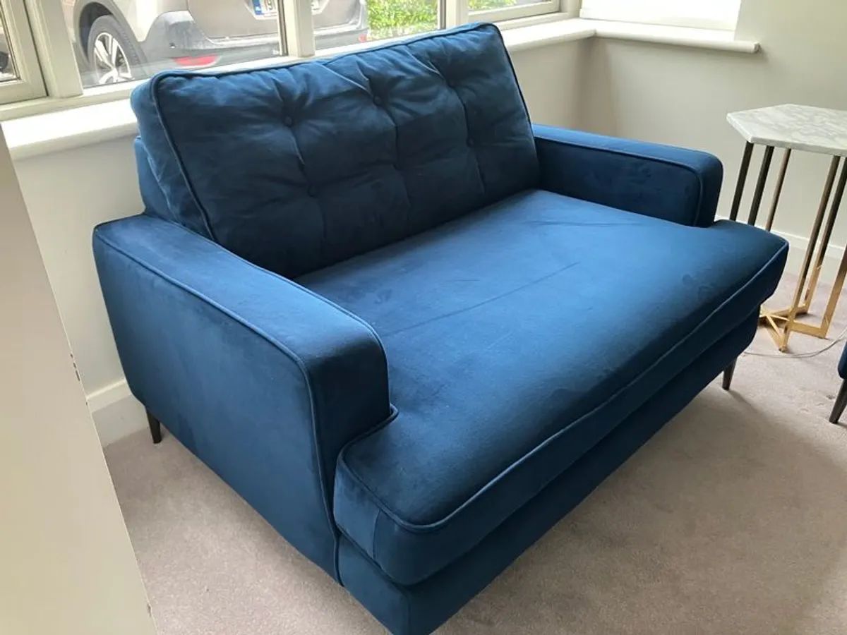 Content by Conran Navy Velvet Sofa Suite - Image 2