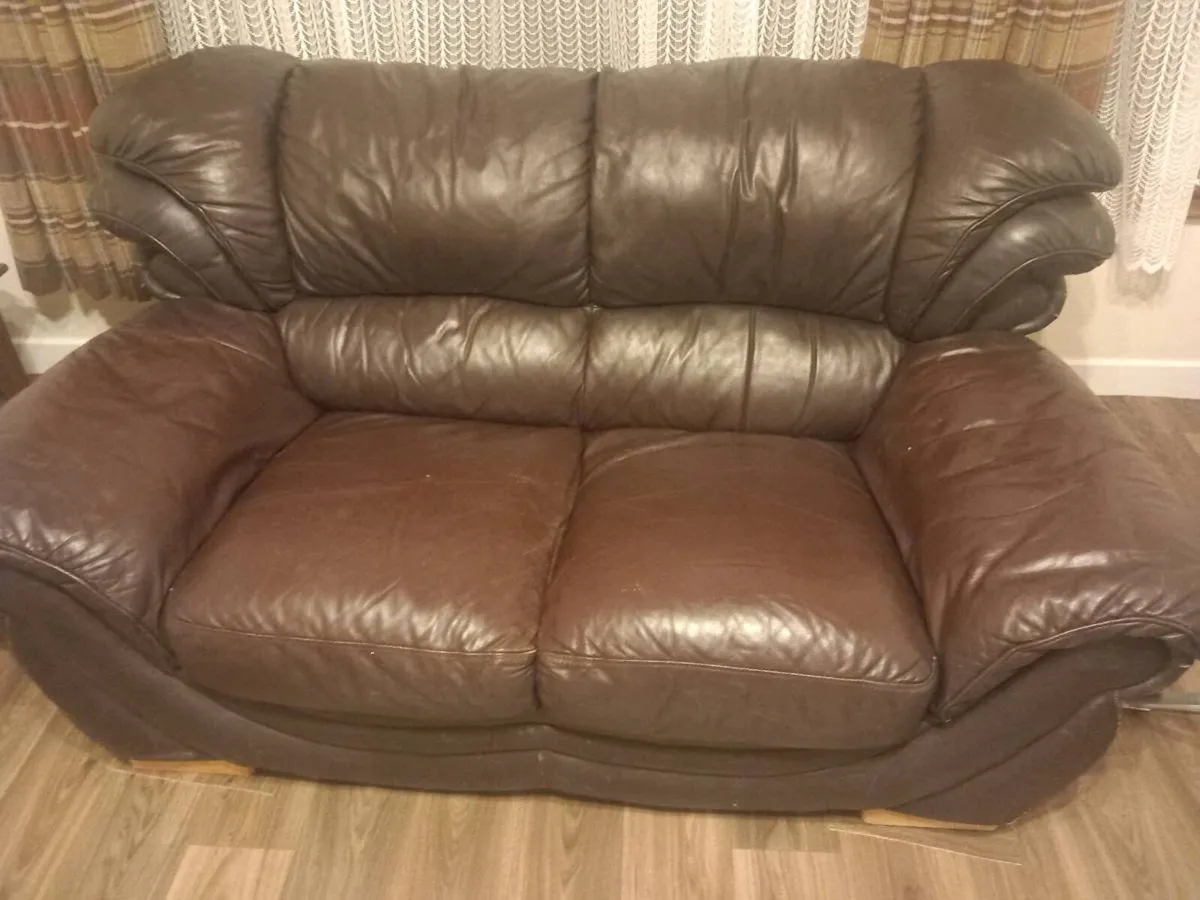 Two seater leather couch