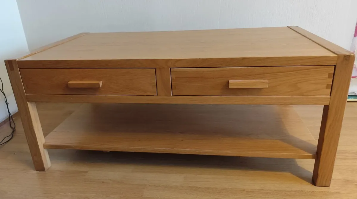 Solid Oak Living Room Furniture Set (3 Pieces)Bund - Image 3