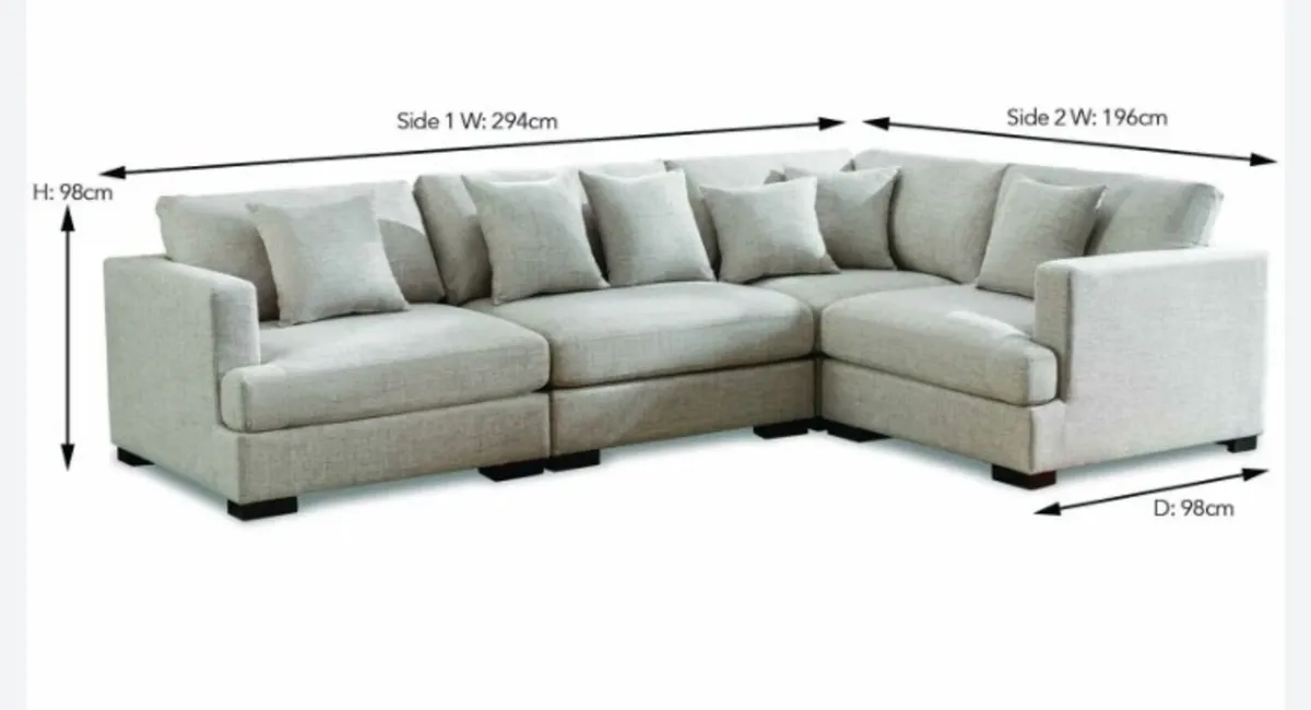 (BNWT) Corner Sofa in Green Fabric - Image 2