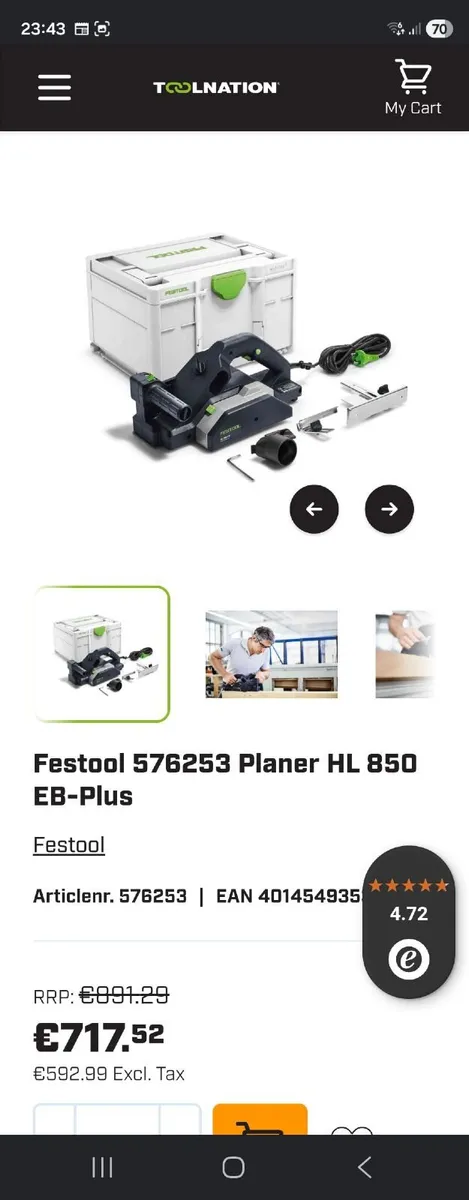 Festool planer 850 EB plus + rustic planer head - Image 2
