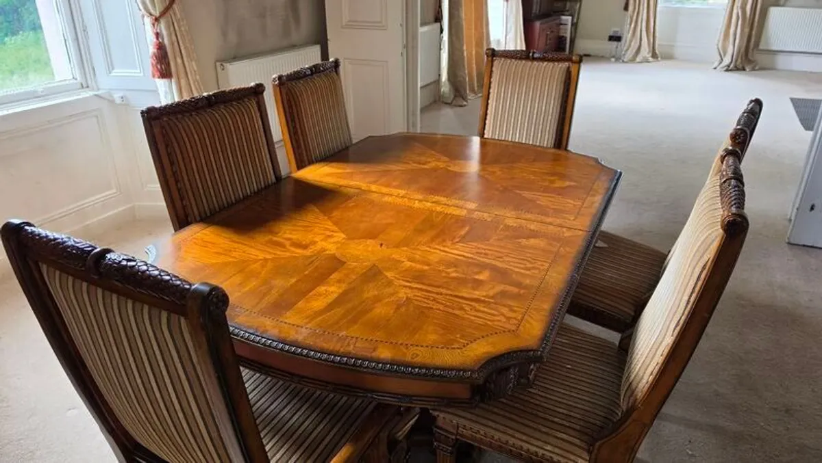 Large Dining Table and Chairs - Image 1