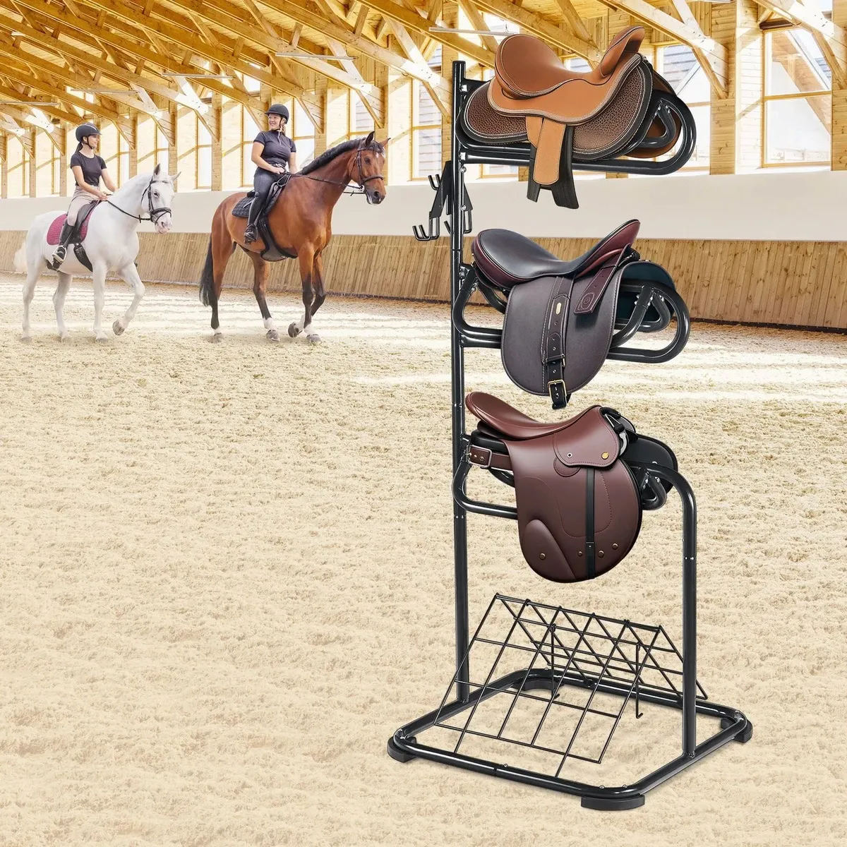 3 Tiers Saddle Stand Freestanding 30 x 30 x 68.5 i - Image 1