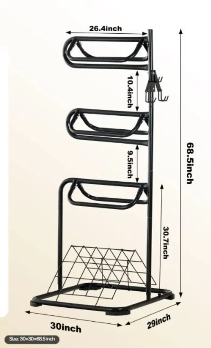 3 Tiers Saddle Stand Freestanding 30 x 30 x 68.5 i - Image 3