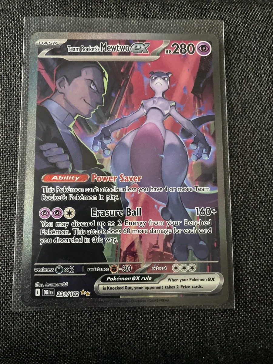 Team Rocket’s Mewtwo ex Full Art Holo 231/182 DRI - Image 1
