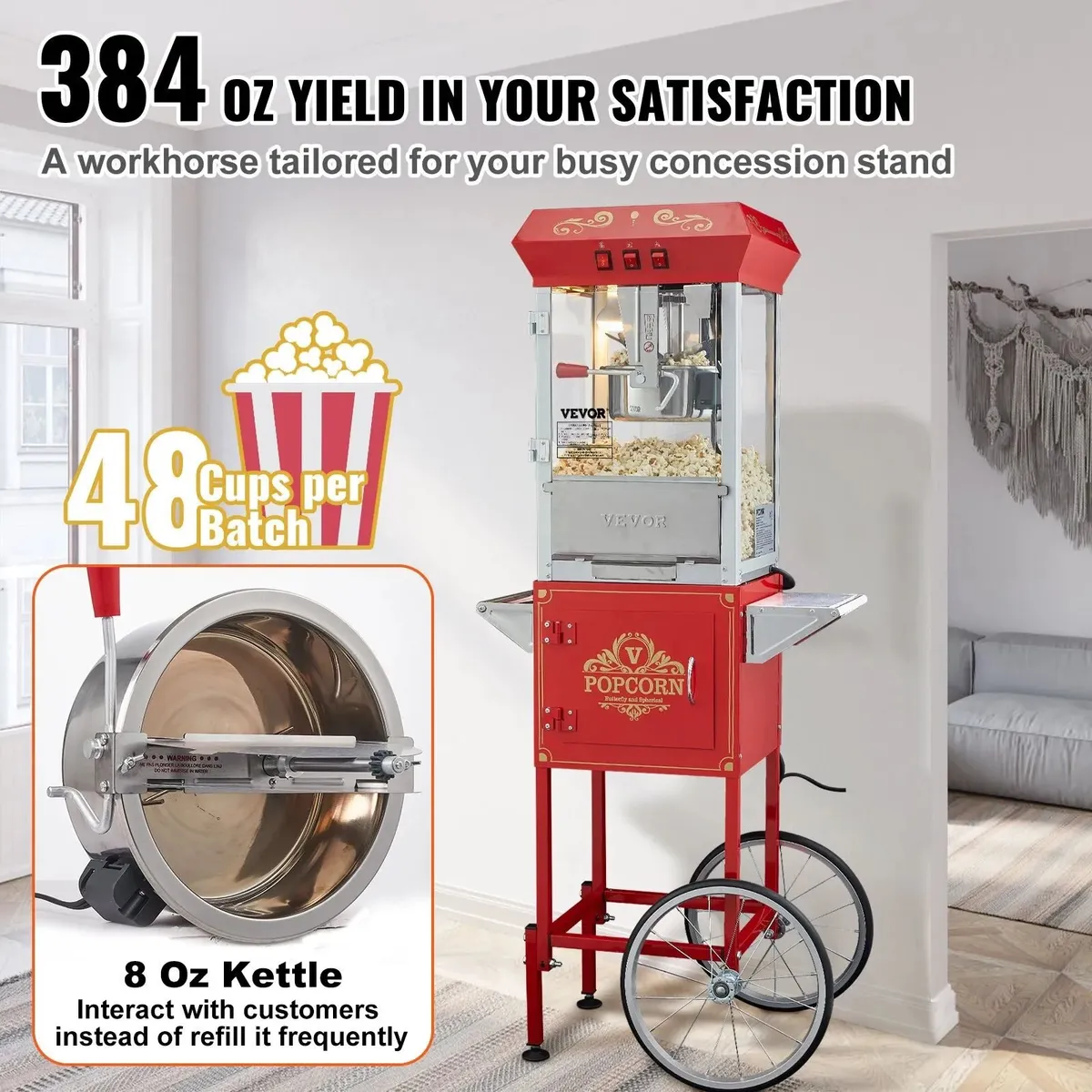 Popcorn Maker with Cart, - Image 2