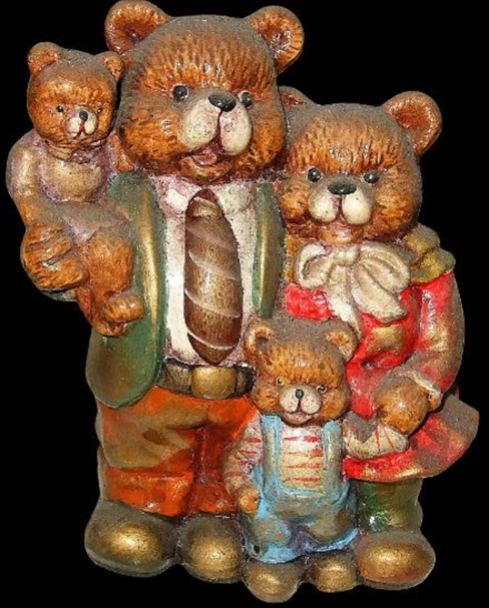 Vintage Harrods Teddy Bear Family Money Box - Image 1