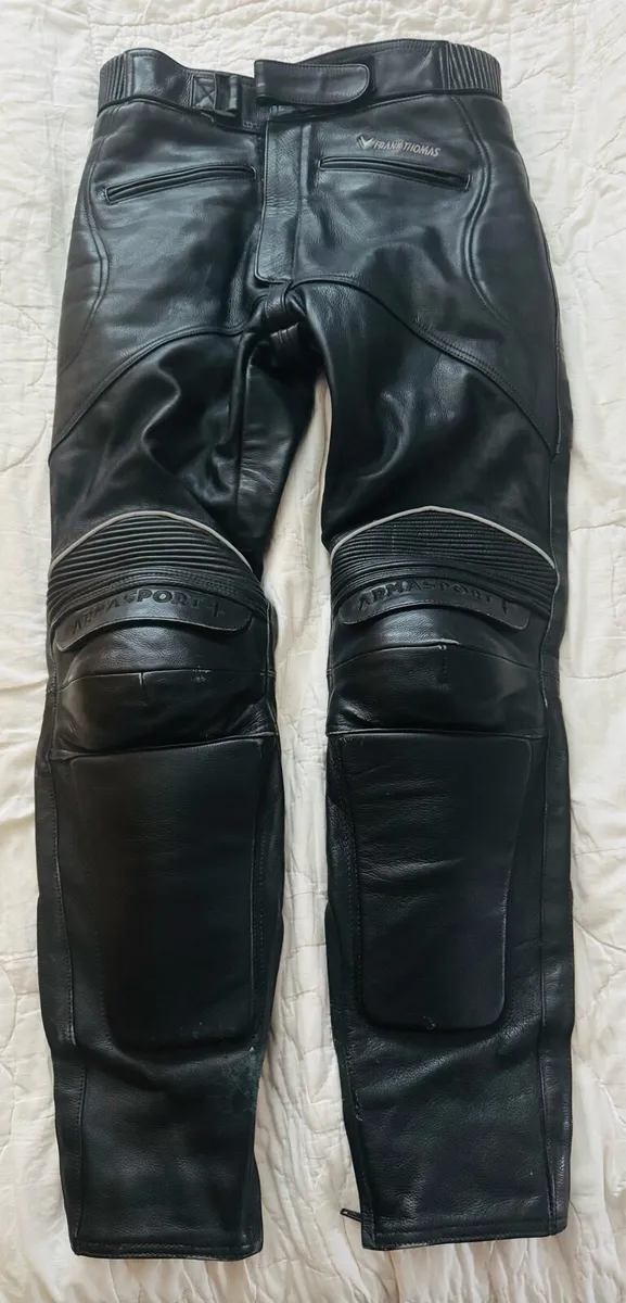 Motorbike jacket, jeans and leathers - Image 1