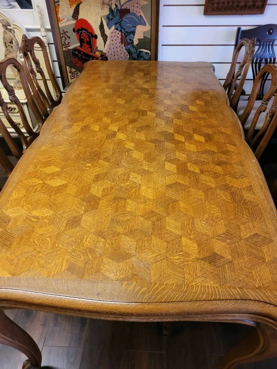 Large French table + 6 chairs.200 cm.+ extending - Image 2