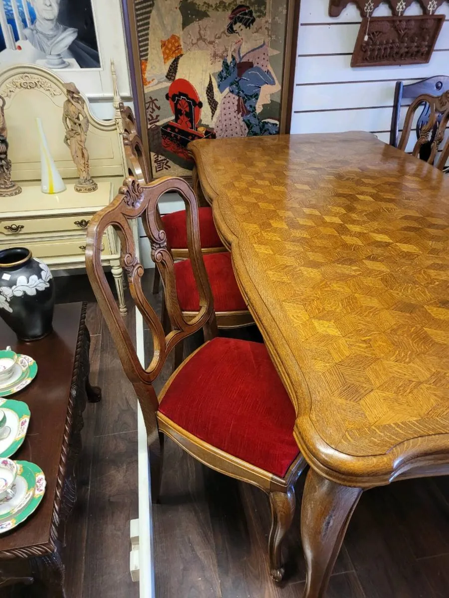 Large French table + 6 chairs.200 cm.+ extending - Image 3