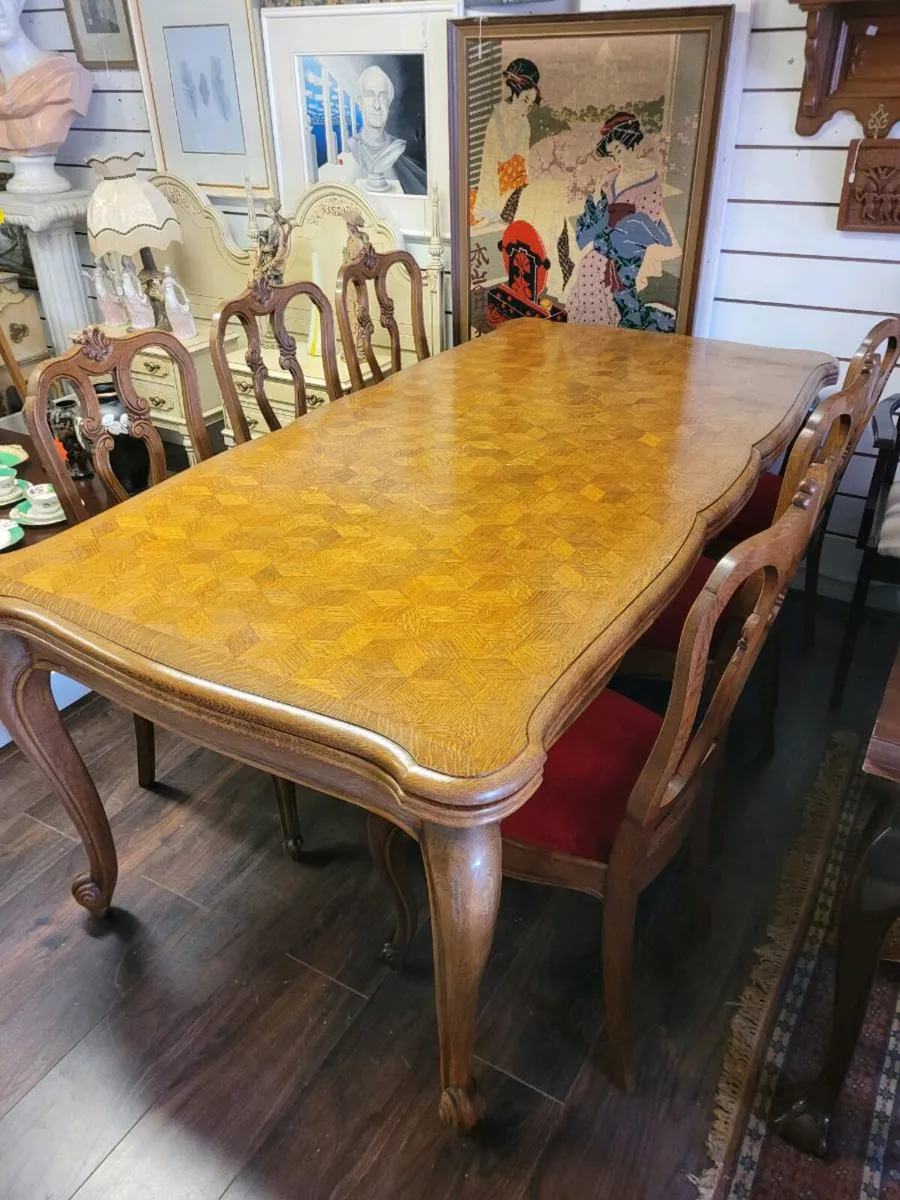 Large French table + 6 chairs.200 cm.+ extending - Image 1