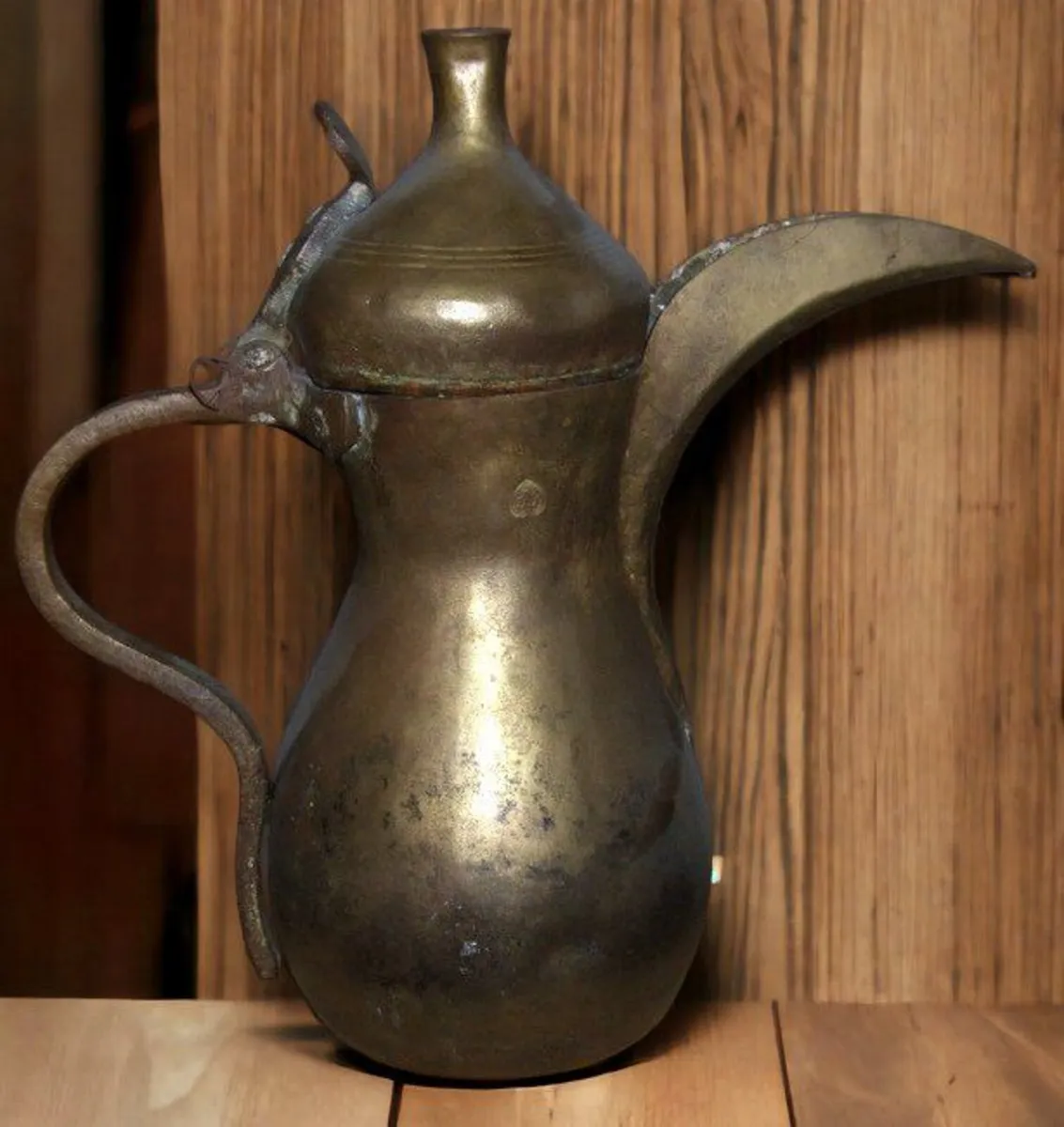 Collectible Vintage Brass Arabic Dallah Coffee Pot - Image 3